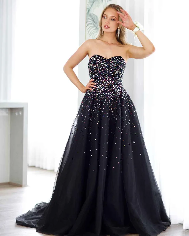 Beatrice Beaded Tulle Gown - Black [HIRE] Tulle Dress Soft