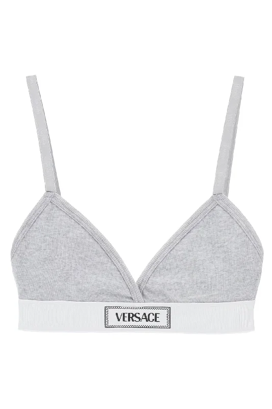 VERSACE '90s logo ribbed bralette Chic pajama sets