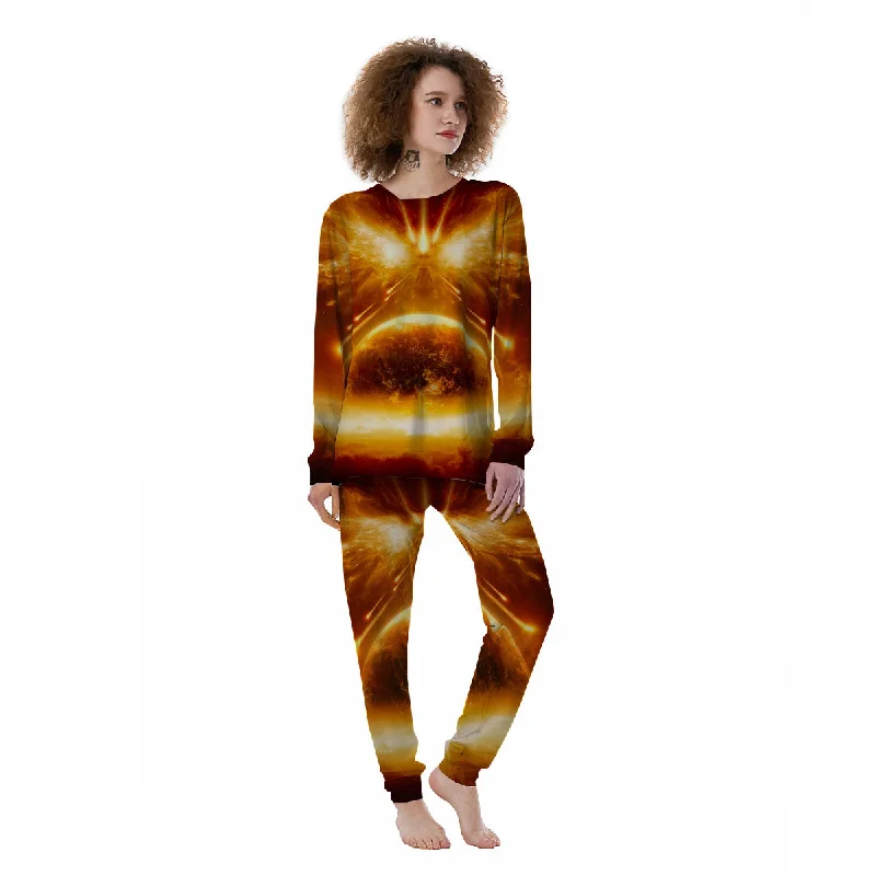 Destruction Of Planet Earth Print Women's Pajamas Maternity pajama sets