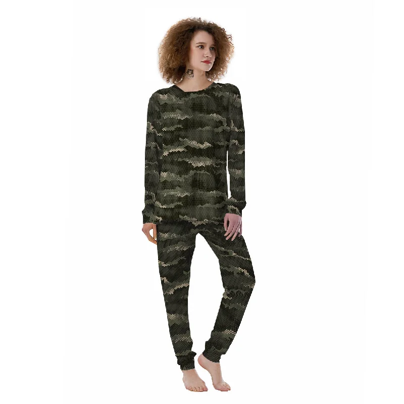 Digital Camo Army Green Print Pattern Women's Pajamas Postpartum pajama sets