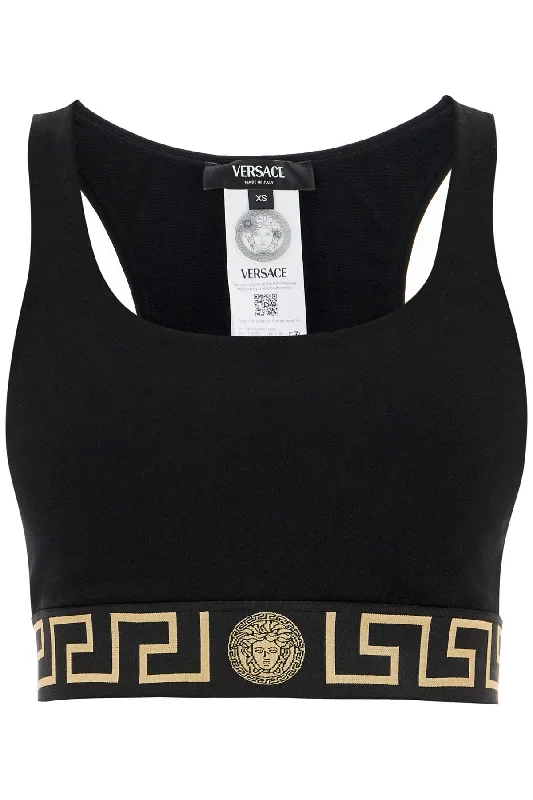 VERSACE "sport bra with greek band design Best pajama sets for hot sleepers