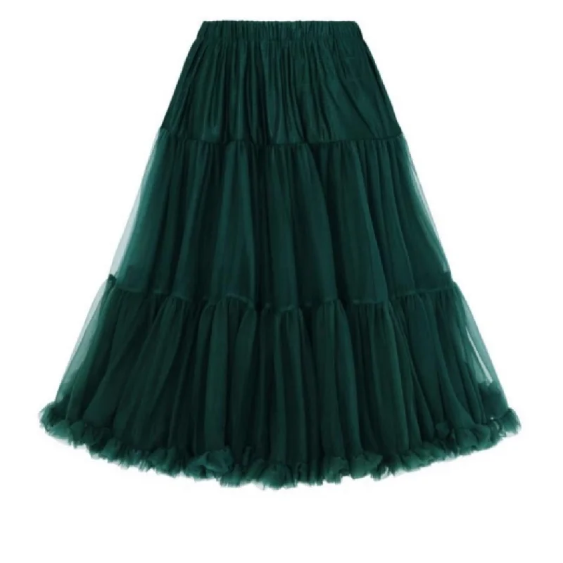 Banned Apparel: Petticoat Bottle Green- XL\ 2X Minimalist unclassified skirts