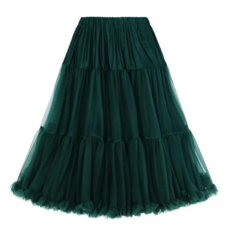 Banned Apparel: Petticoat Bottle Green- XS\S Neutral tone unclassified skirts