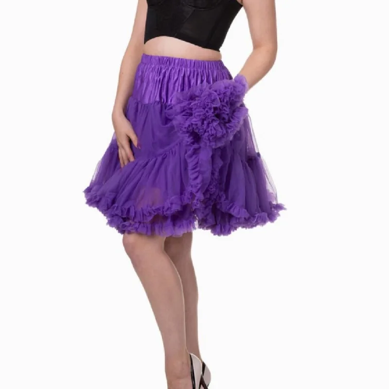 Banned Apparel: Petticoat Purple- M\L Bright color unclassified skirts