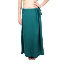 Beautiful Teal Blue Women's Pure Cotton  Petticoat For Saree Lace unclassified skirts