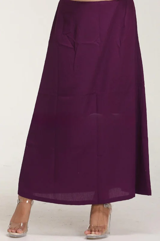 Charming Indigo Purple Women's Readymade Cotton Petticoat For Saree Printed unclassified skirts