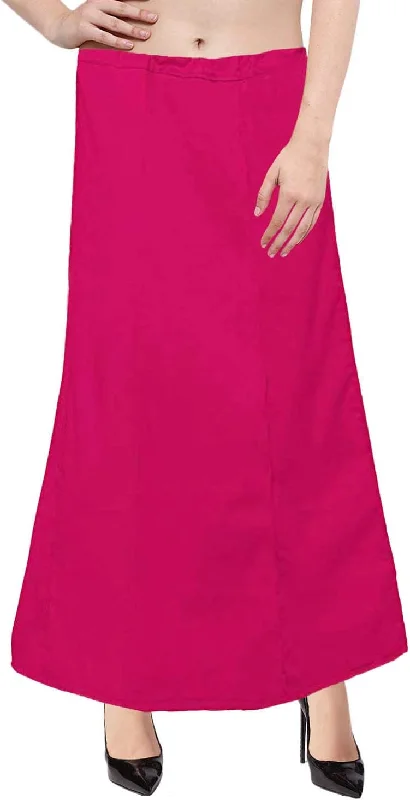 Gorgeous Dark Pink Women's Pure Cotton Readymade Petticoat For Saree Spring unclassified skirts