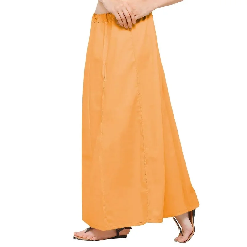 Appealing Women's Orange Pure Cotton Readymade Petticoat For Saree Boho unclassified skirts