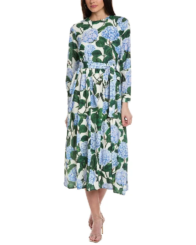 YAL New York Printed Midi Dress Satin Midi Skirt